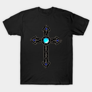 Cross Blue Stone Evil Eyes T-Shirt